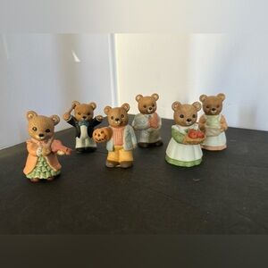 Vintage Homco Figurines Bears Set of 6